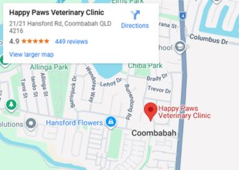 Happy Paws Vet Google Map
